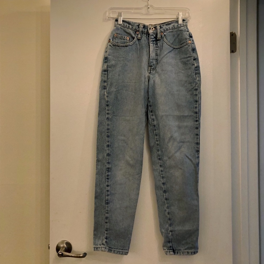Vintage 1990s Express Bleus High Waisted Light Wash Mom Jeans